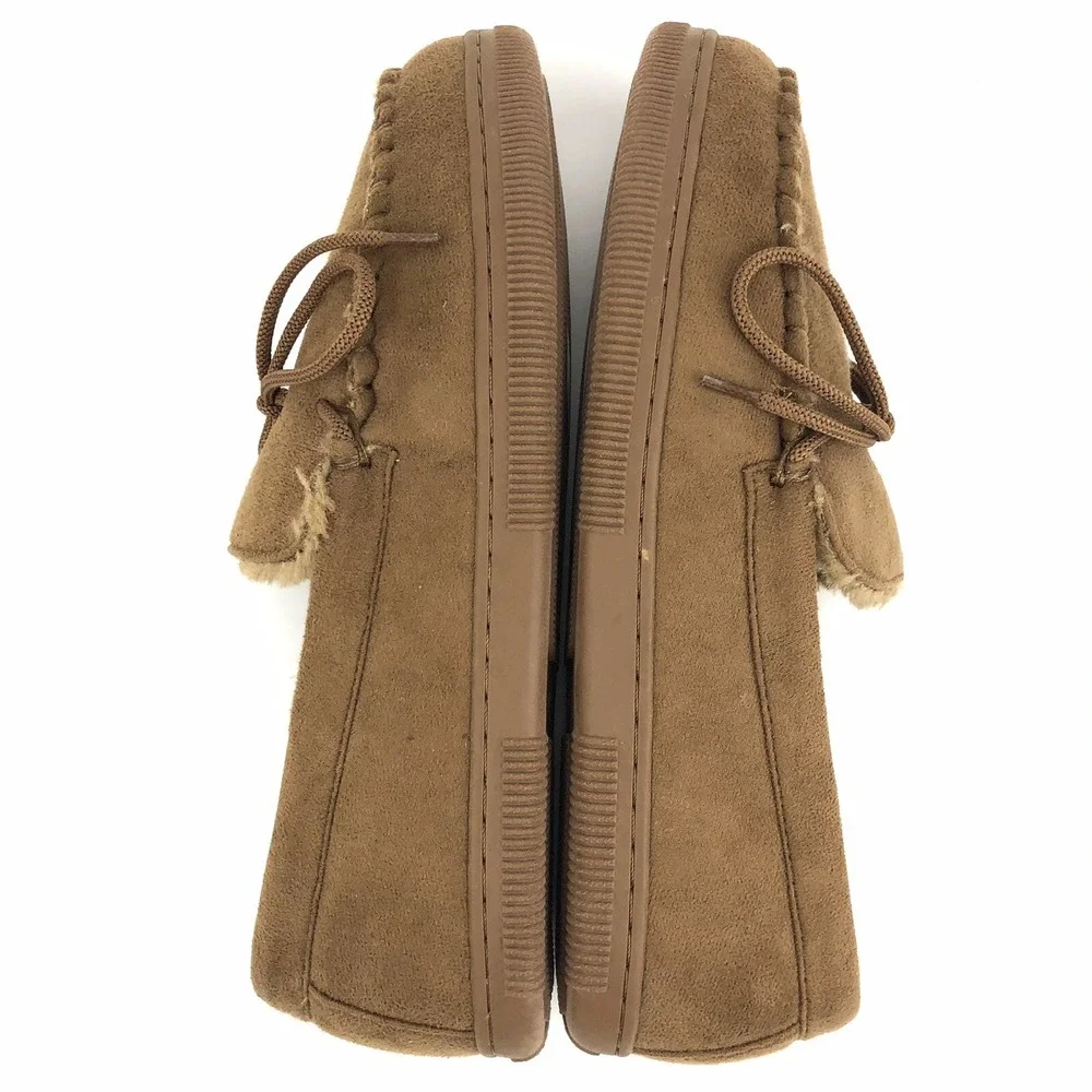 Oxford & Finch Slippers Mens Size 12 Hickory Brown Faux Fur  display picture 3
